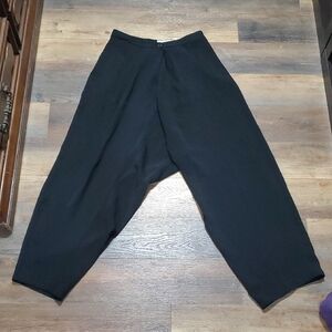 Elegant Black Wide Leg Harem Drop Pants for Effortless Style